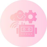 Cognitive Robotics Gradient Circle Icon vector