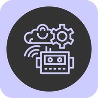 Cognitive Robotics Linear Round Icon vector