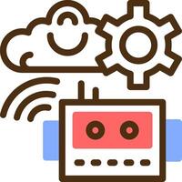 Cognitive Robotics Color Filled Icon vector