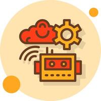 Cognitive Robotics Filled Shadow Circle Icon vector