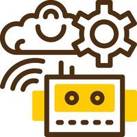 Cognitive Robotics Yellow Lieanr Circle Icon vector