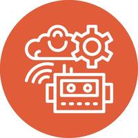 Cognitive Robotics Outline Circle Icon vector
