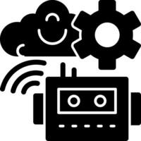 Cognitive Robotics Glyph Icon vector