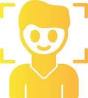 Emotion Recognition Solid Multi Gradient Icon vector