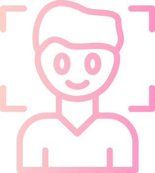 Emotion Recognition Linear Gradient Icon vector