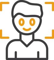 Emotion Recognition Glyph Two Color Icon vector