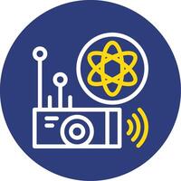 Quantum Sensor Dual Line Circle Icon vector