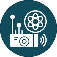 Quantum Sensor Glyph Circle Icon vector