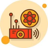 Quantum Sensor Filled Shadow Circle Icon vector