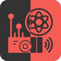 Quantum Sensor Red Inverse Icon vector