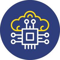 Neuroinformatics Dual Line Circle Icon vector