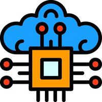 Neuroinformatics Line Filled Icon vector