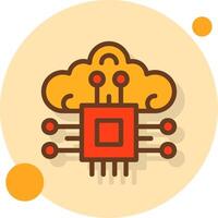 Neuroinformatics Filled Shadow Circle Icon vector