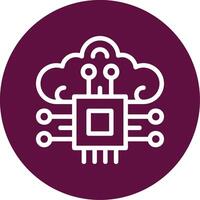 Neuroinformatics Outline Circle Icon vector