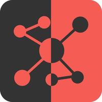 Swarm Algorithm Red Inverse Icon vector