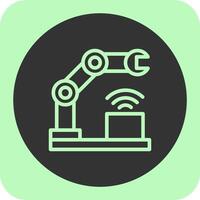 Cyber-Physical Systems Linear Round Icon vector