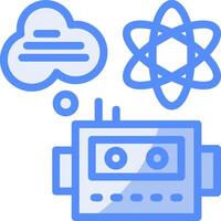 Quantum Machine Learning Line Filled Blue Icon vector