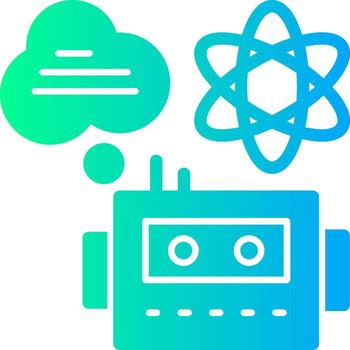 cuántico máquina aprendizaje sólido multi degradado icono vector