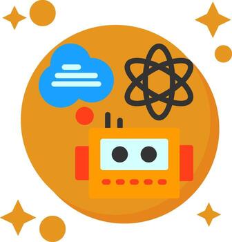 cuántico máquina aprendizaje cola color icono vector