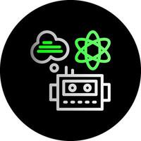 Quantum Machine Learning Dual Gradient Circle Icon vector