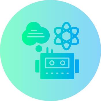 cuántico máquina aprendizaje degradado circulo icono vector