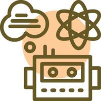 Quantum Machine Learning Linear Circle Icon vector