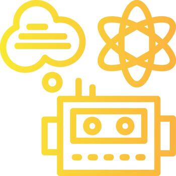 cuántico máquina aprendizaje lineal degradado icono vector