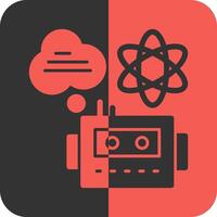 Quantum Machine Learning Red Inverse Icon vector