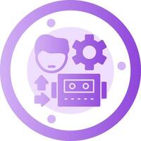 Human-Robot Interaction Glyph Gradient Icon vector