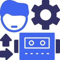 Human-Robot Interaction Solid Two Color Icon vector