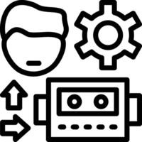 Human-Robot Interaction Line Icon vector