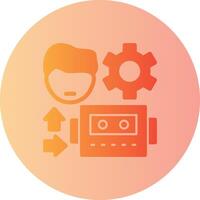 Human-Robot Interaction Gradient Circle Icon vector