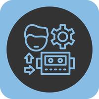 Human-Robot Interaction Linear Round Icon vector