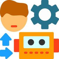 Human-Robot Interaction Flat Icon vector