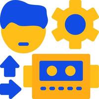 Human-Robot Interaction Flat Two Color Icon vector