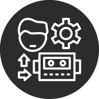 Human-Robot Interaction Inverted Icon vector