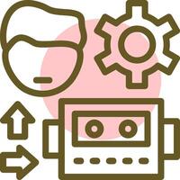 Human-Robot Interaction Linear Circle Icon vector