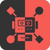 Ambient Intelligence Red Inverse Icon vector