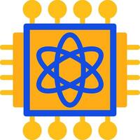 Quantum Processor Flat Two Color Icon vector