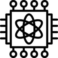 Quantum Processor Line Icon vector