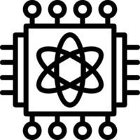 Quantum Processor Line Icon vector