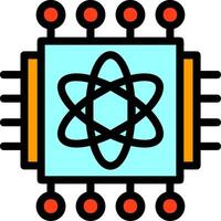 Quantum Processor Line Filled Icon vector