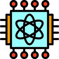 Quantum Processor Line Filled Icon vector