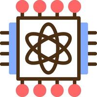 Quantum Processor Color Filled Icon vector