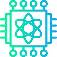 Quantum Processor Linear Gradient Icon vector