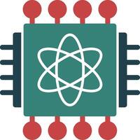 Quantum Processor Glyph Two Color Icon vector