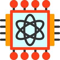Quantum Processor Flat Icon vector