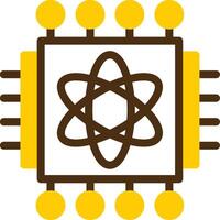 Quantum Processor Yellow Lieanr Circle Icon vector