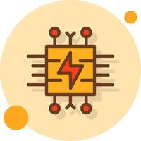 inteligente energía lleno sombra circulo icono vector