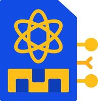 Quantum Memory Flat Two Color Icon vector